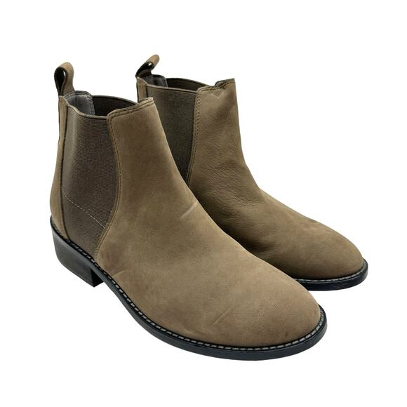 Eileen Fisher Blink Taupe Brown Gray Tumbled Nubuck Pull On Chelsea Bootie - Picture 6 of 10